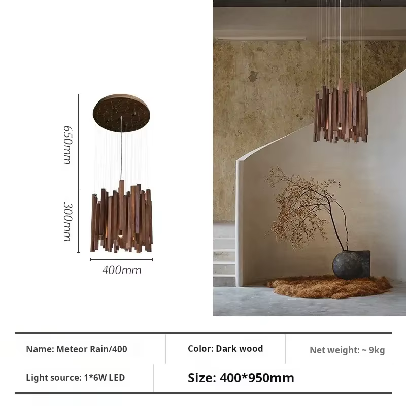 Plafonnier en bois pour restaurant, lustre de plafond, décor de chambre, lampe frontale, éclairage j