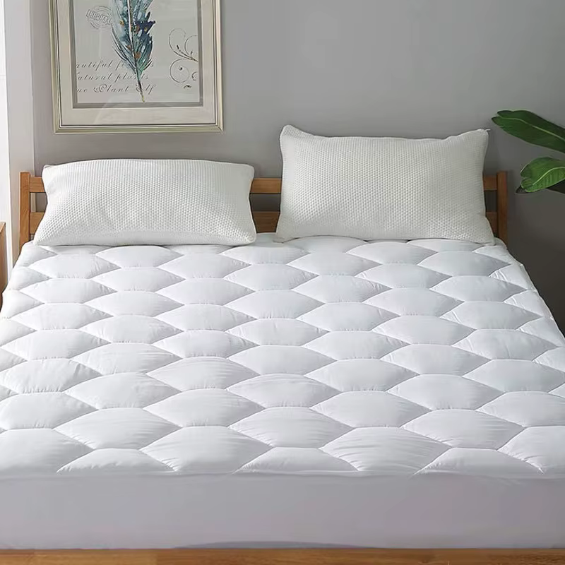 Drap-housse épais matelassé, Cube d'eau blanc, protecteur de matelas doux, housse de lit américaine 