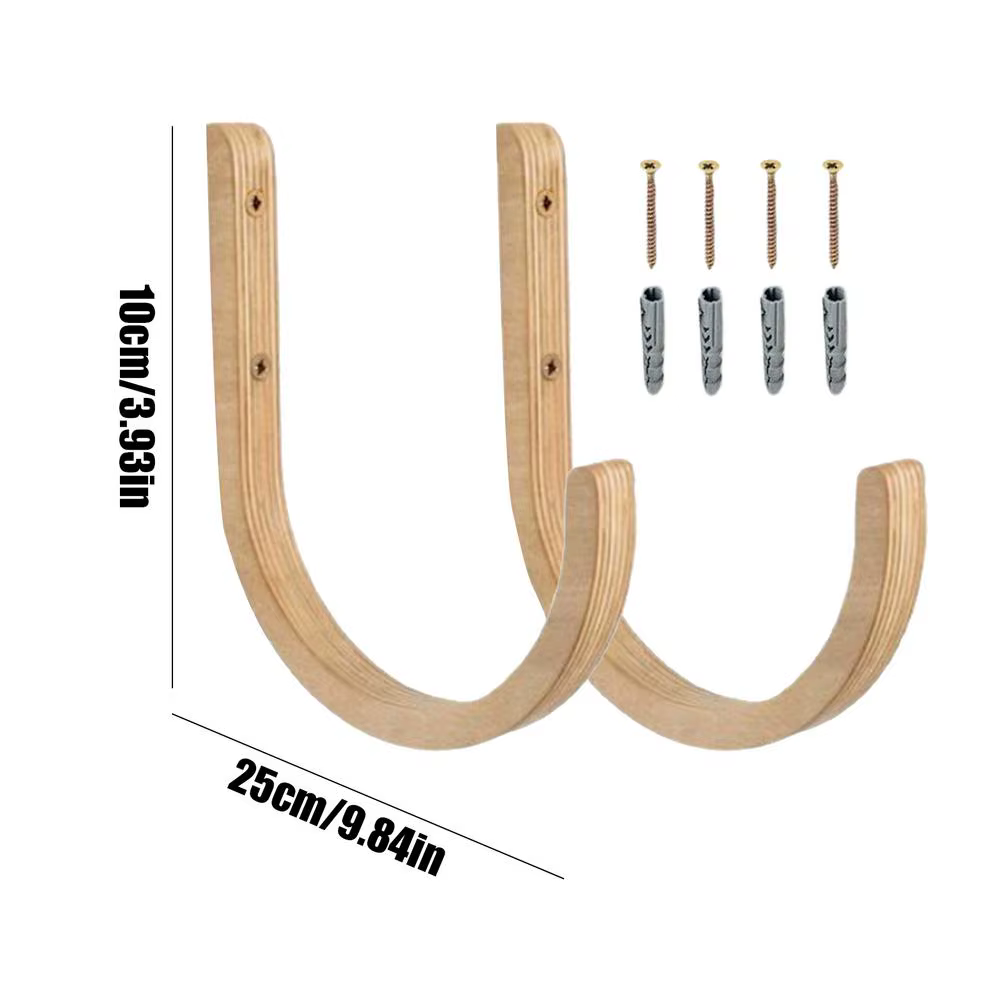 Support de rangement pour tapis de yoga, 2 pièces, en bois avec vis, support mural pour tapis de yog