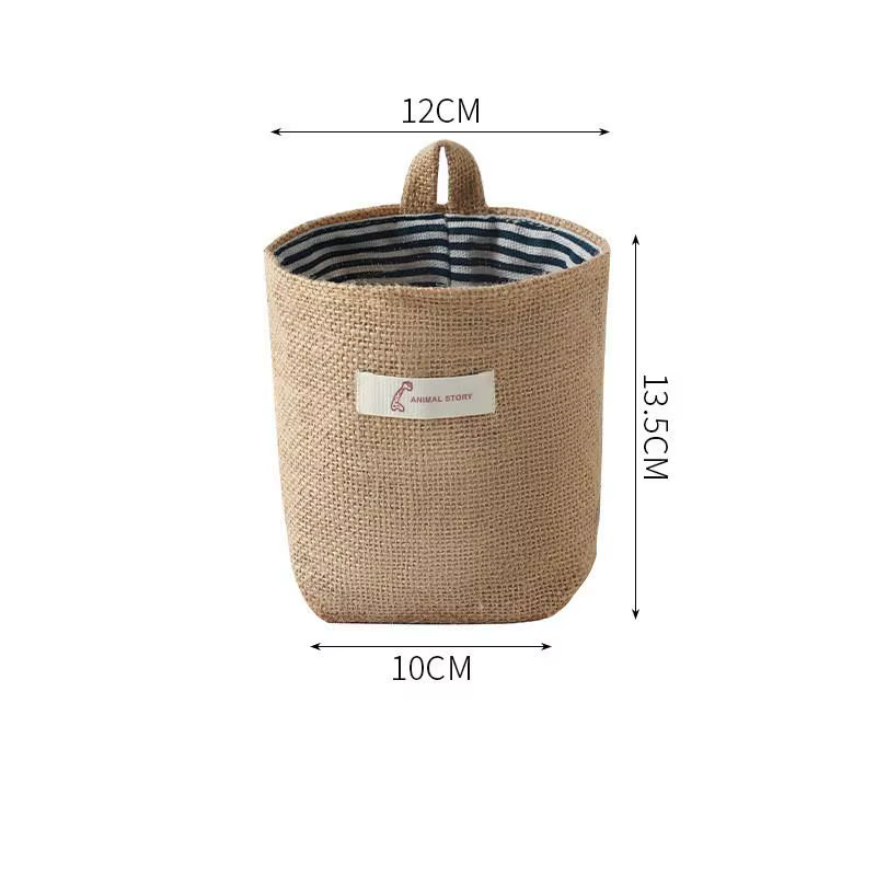 Panier de rangement pratique pour la maison, en coton et lin, à suspendre, multifonctionnel, pour la