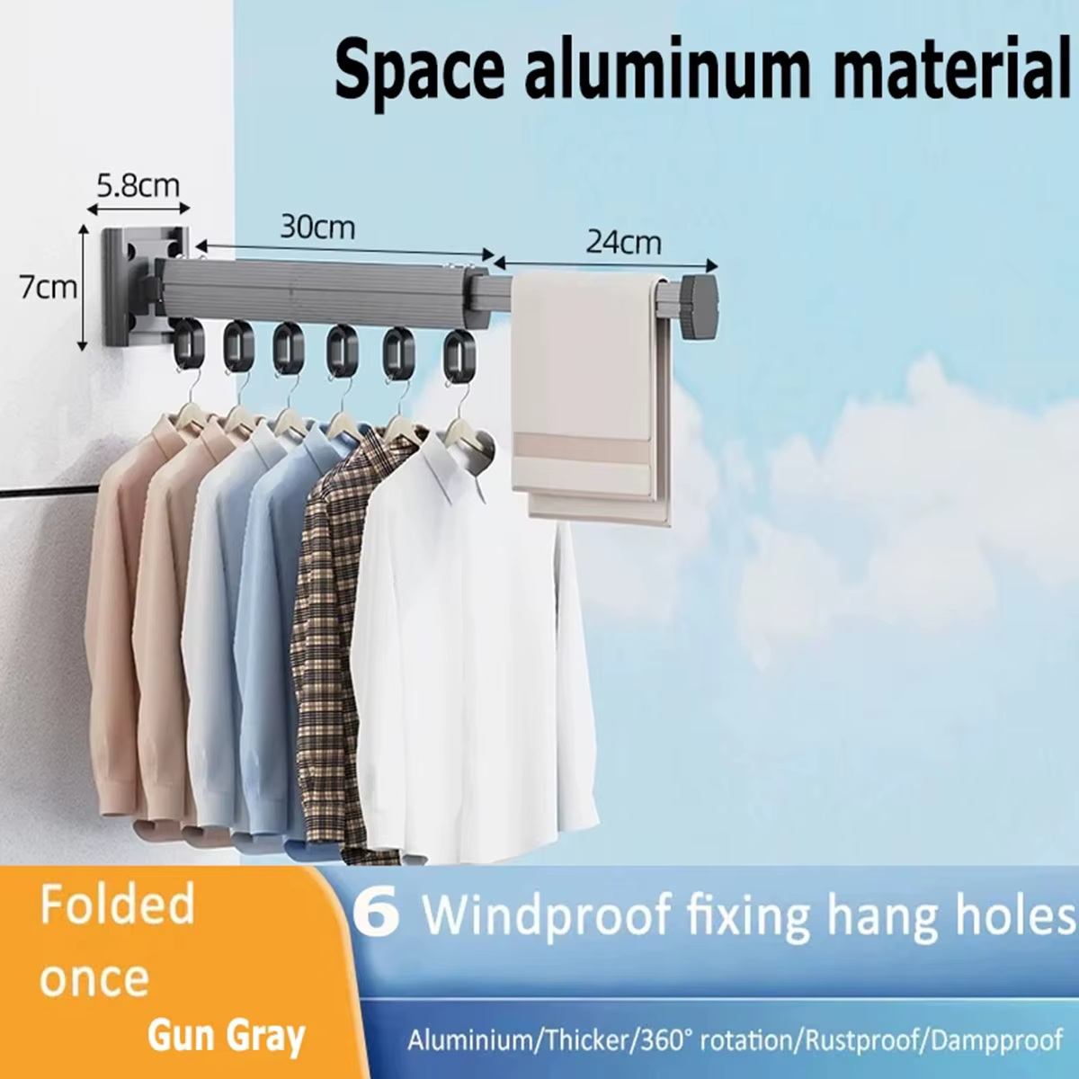 Support de séchage de vêtements pliant mural avec rallonge rétractable, support de séchage de vêteme