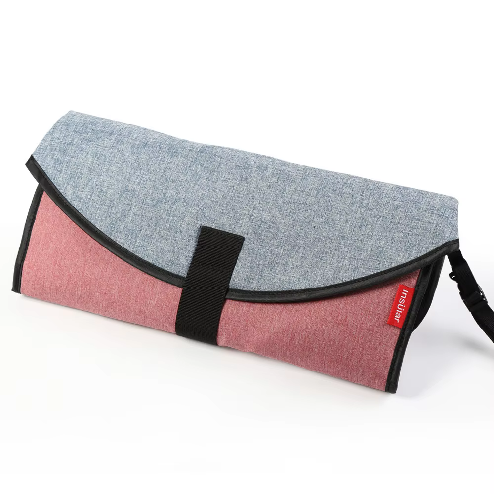 Tapis à langer portable imperméable 2 en 1 multifonctionnel avec sac de rangement pour nouveau-né et