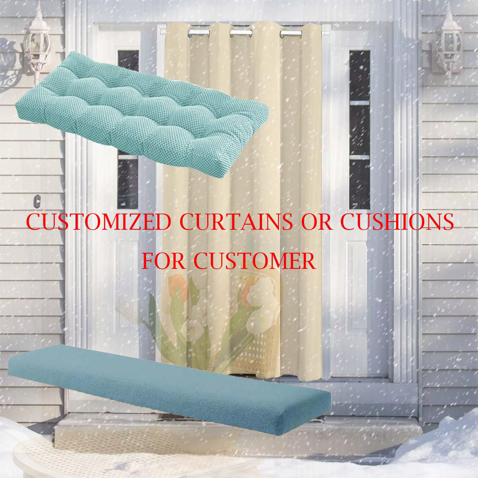 Rideaux ou coussins personnalisés pour le client