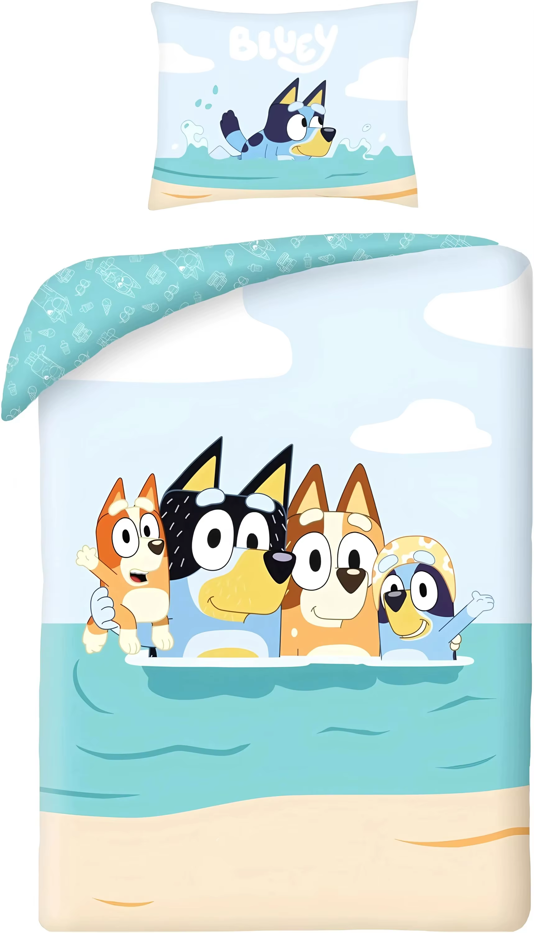 Parures de lit créatives Bluey, cadeau d'anniversaire pour enfants, décoration de chambre avec ferme