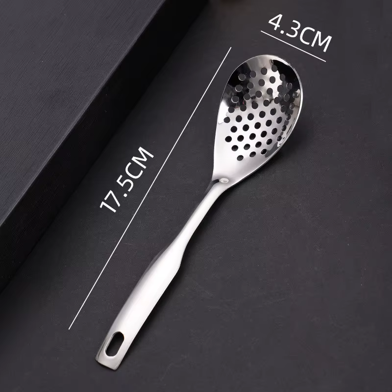 Cuillère de Cuisine en acier inoxydable avec trous, constructeur de Caviar, passoire à Sauce, cuillè