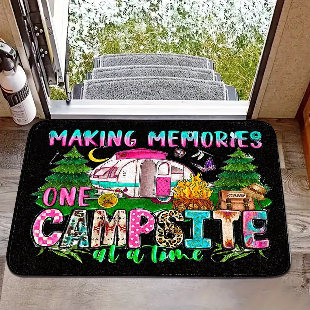 Paillasson à thème camping-car VIKAMA, tapis de sol antidérapant, imperméable et résistant à l'usure