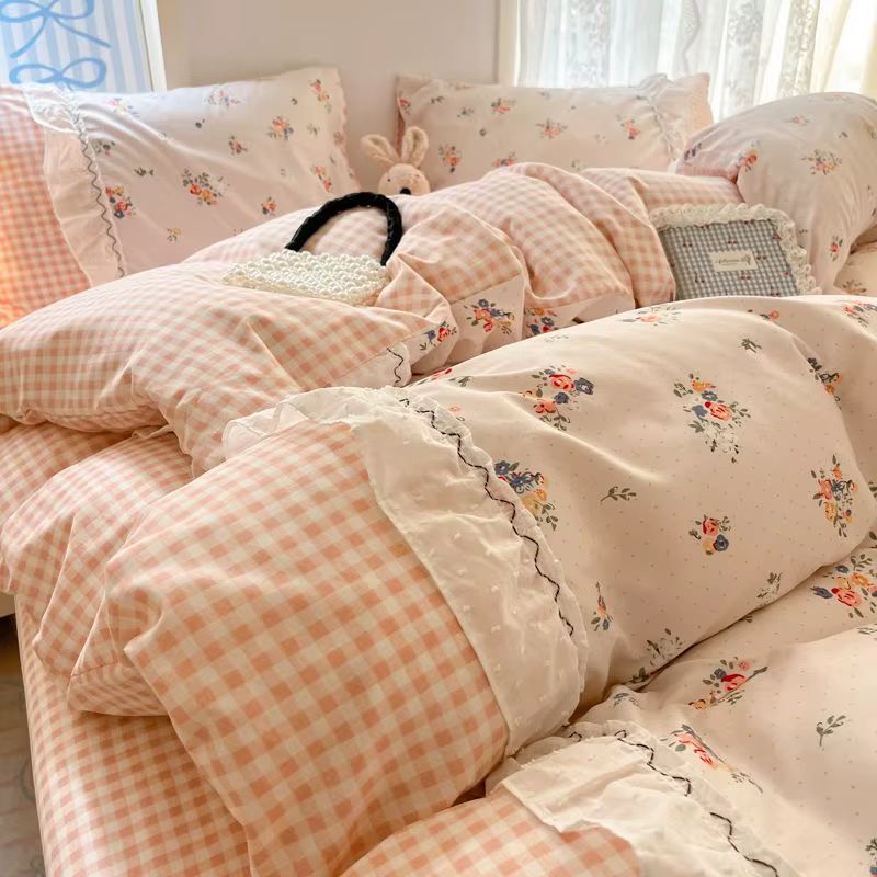 Ensemble de housse de couette Style princesse pastorale française, ensemble de literie de luxe pour 