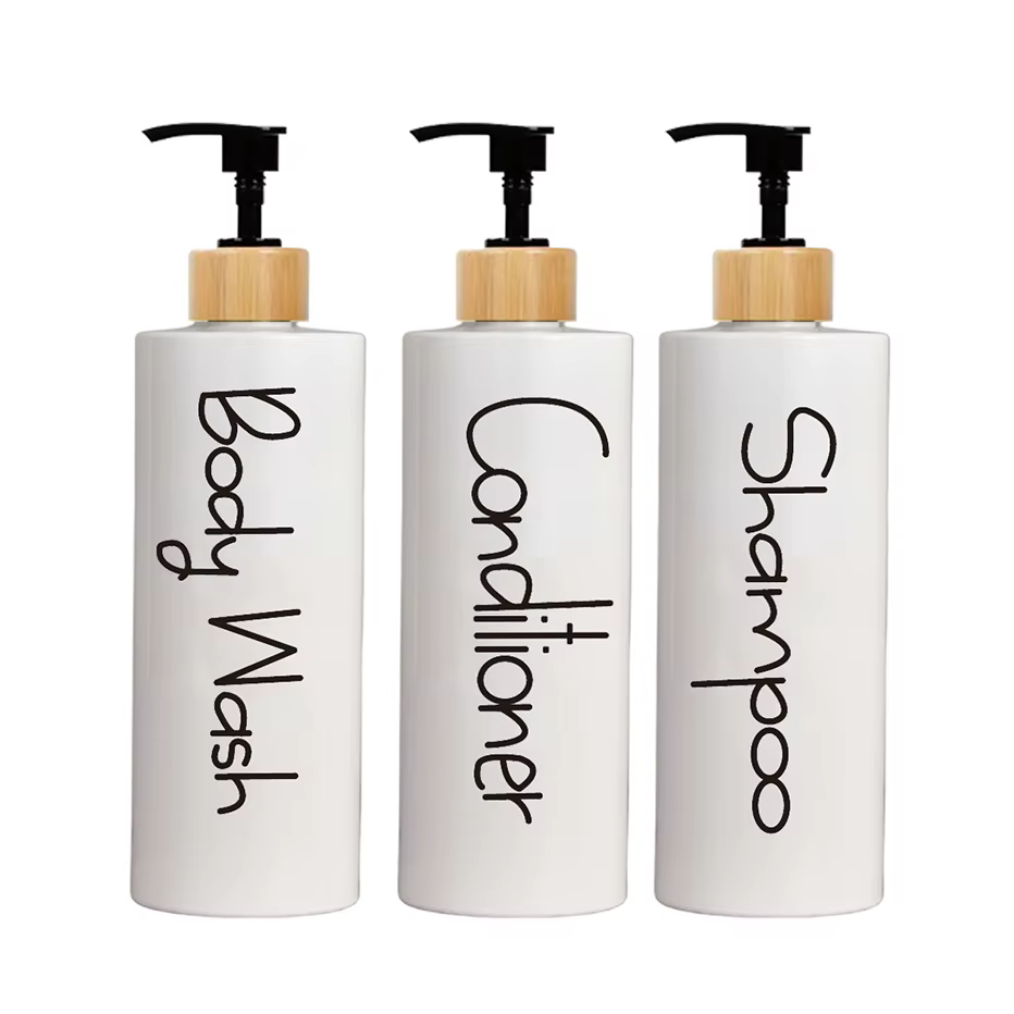 Distributeur de savon pour salle de bain, 3 pièces, pompe à main réutilisable, bouteille distributri