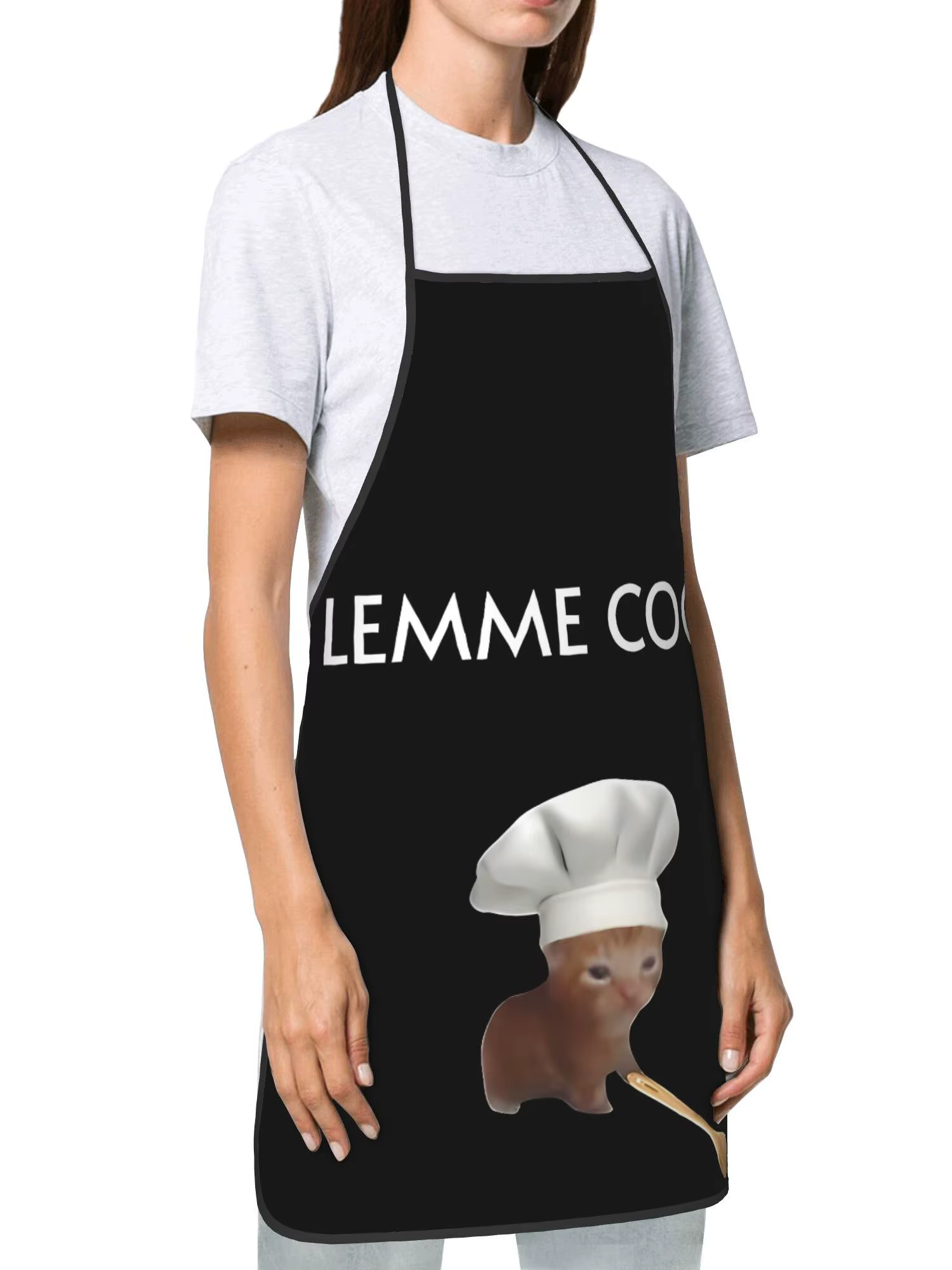 Tablier imprimé chaton chef mignon, protection créative pour la cuisine