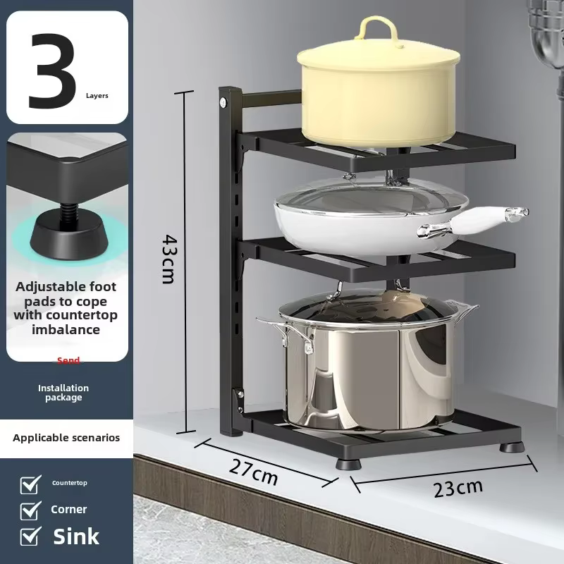Étagère de rangement multi-niveaux pour évier de cuisine, support de rangement pour cuisinière, armo