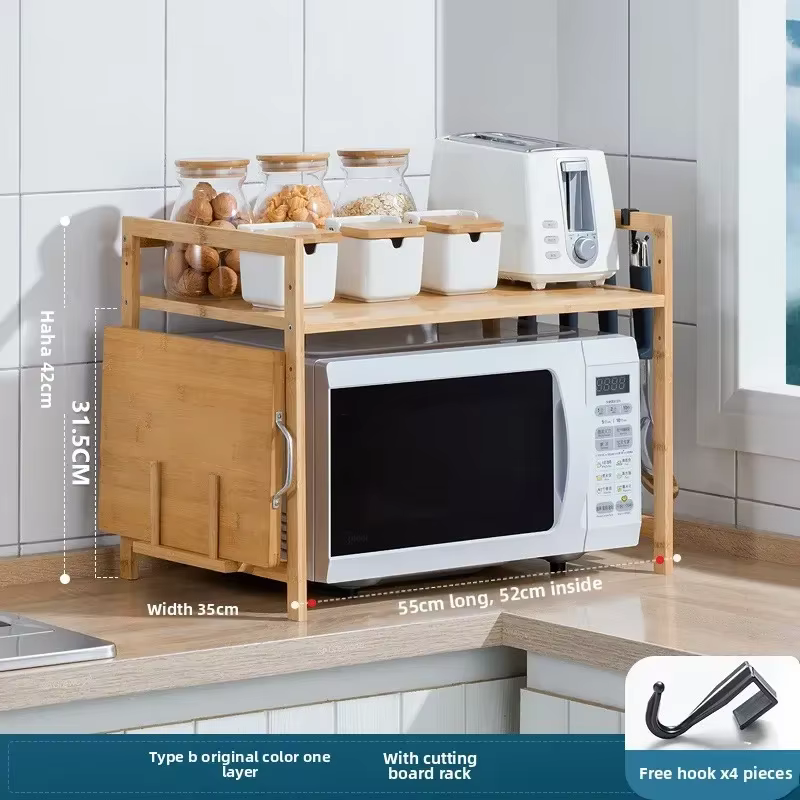 Étagère de cuisine multifonctionnelle pour comptoir, double support pour micro-ondes, étagère de ran