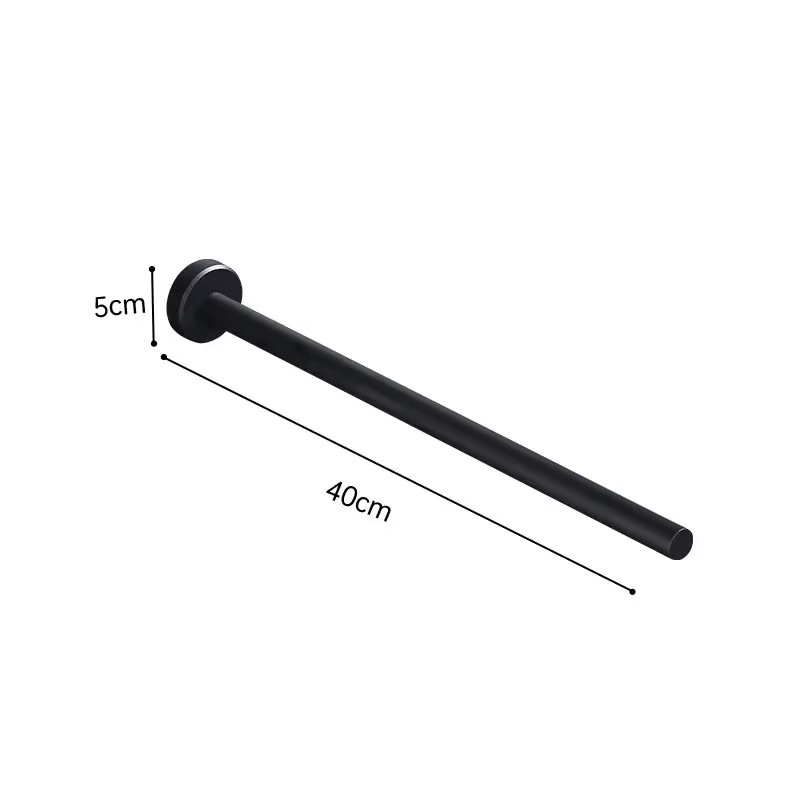 Porte-serviettes de salle de bain, support mural en acier inoxydable, Double porte-serviettes noir, 