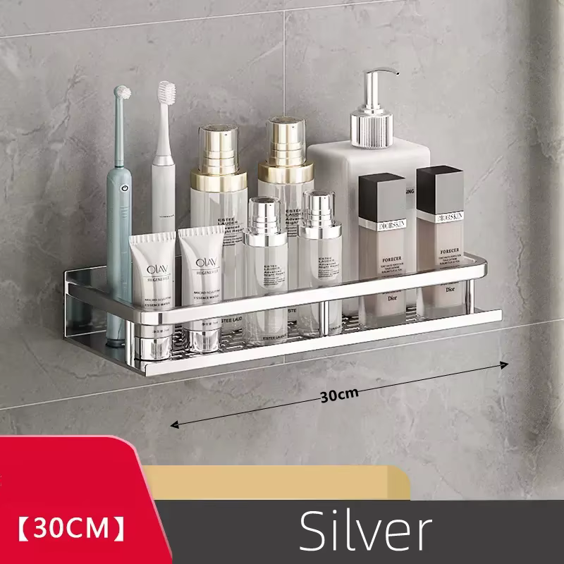 Organisateur d'étagère de salle de bain 30-50CM, support de rangement de douche, espace argenté, por