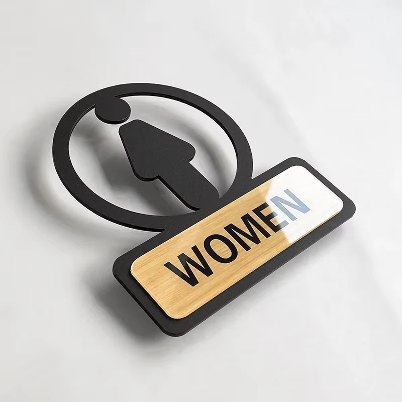 Panneau de toilette auto-adhésif, signalisation de salle de bains, rappel de toilettes, Plaque suspe