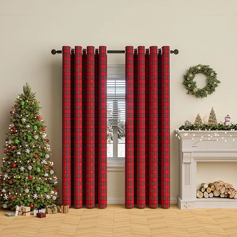 Rideau à grille de ligne à 1 panneau adapté à la décoration du salon et de la chambre à coucher