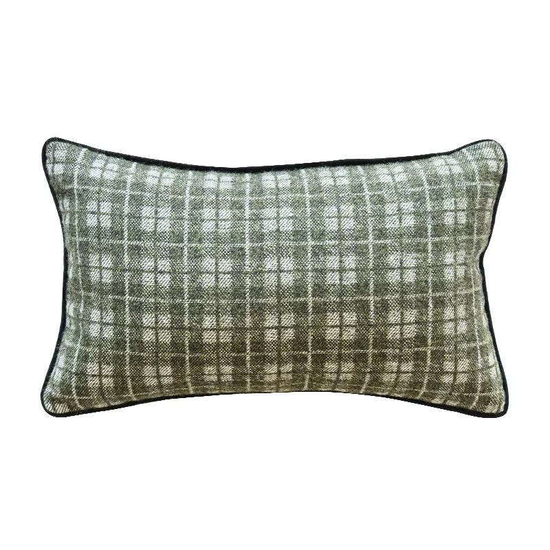 Housse de coussin nordique moderne vert Olive, taie d'oreiller rétro en Jacquard végétal, décoration
