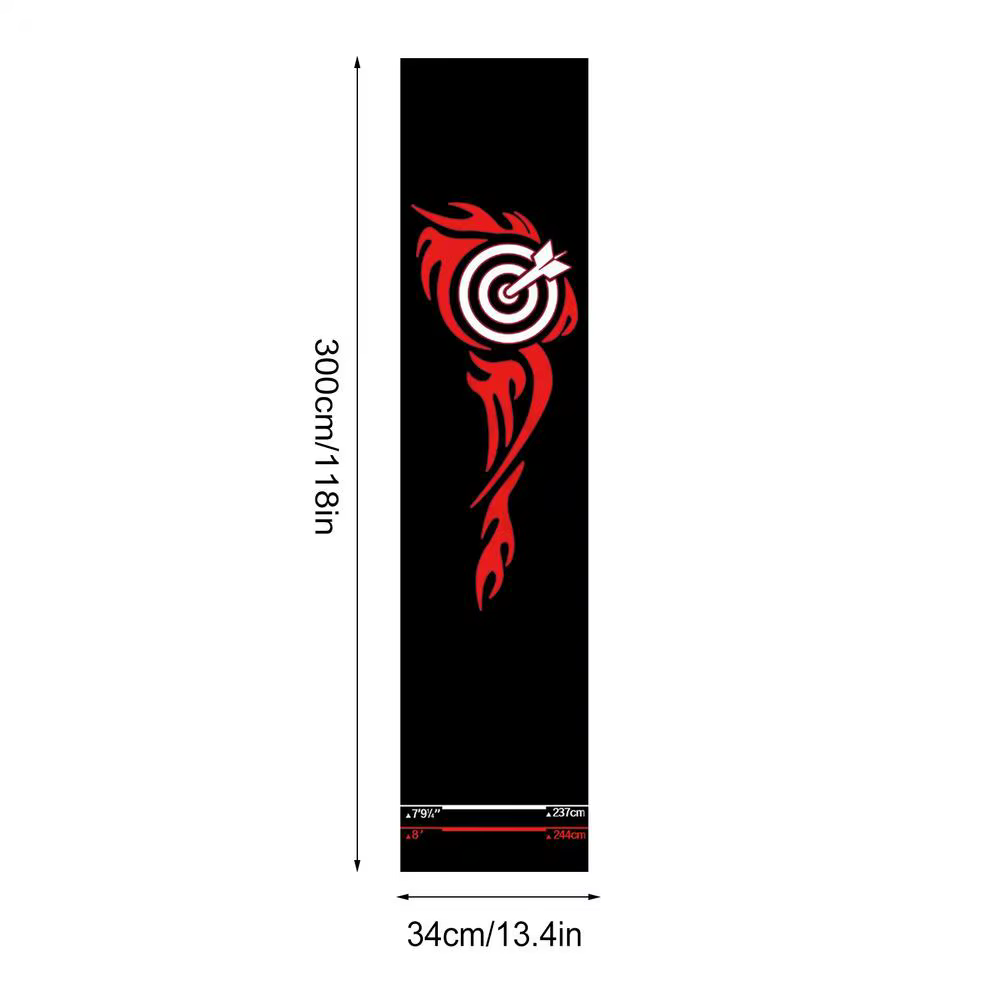 Tapis de fléchettes antidérapant avec ligne de visée, tapis de protection portable pour salle de jeu