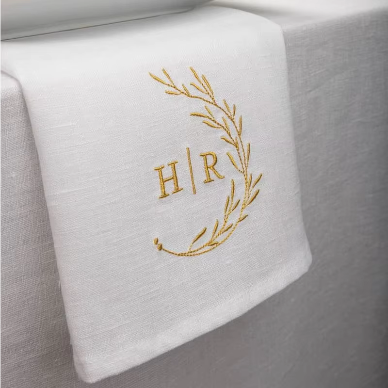10 pièces conception personnalisée pendaison de crémaillère cadeau mariage 100% serviettes en lin, m