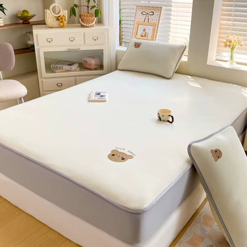 Drap-housse élastique en soie glacée de qualité supérieure, sensation de fraîcheur, épais, pour l'ét
