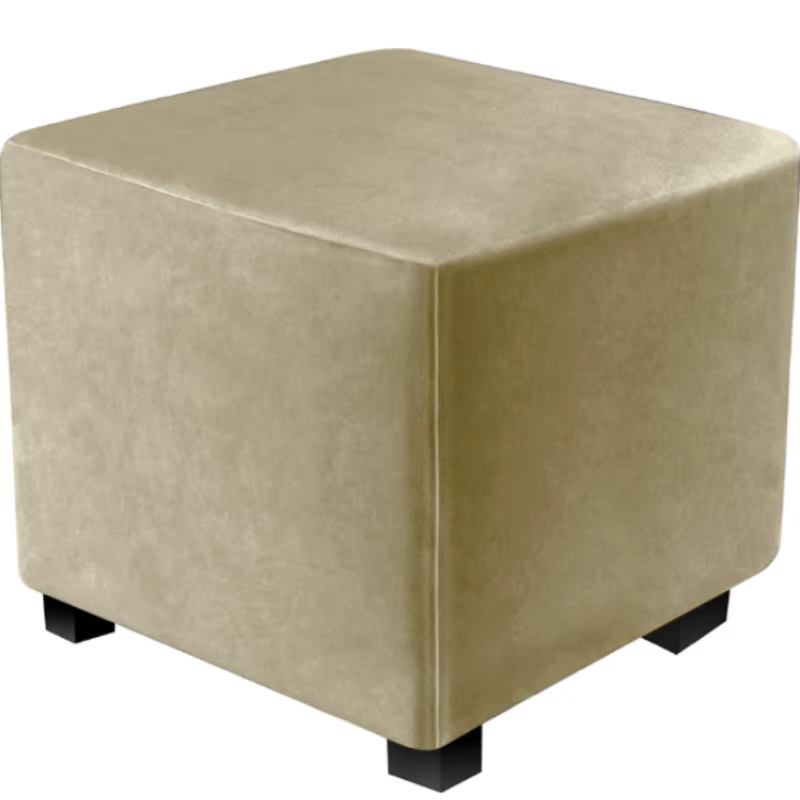 Housse de repose-pieds carrée en velours épais, 3 tailles, extensible, lavable, protection de meuble