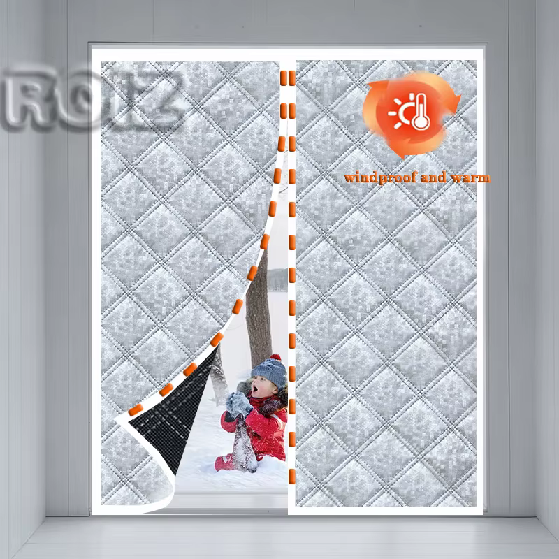 Rideau de porte en coton blanc personnalisable, chaud et coupe-vent en hiver, rideau de porte univer