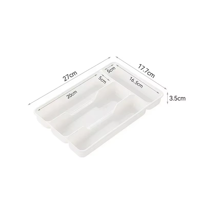 Organisateur de couverts à 4/5 compartiments, plateau diviseur de tiroir quotidien rectangulaire, fa