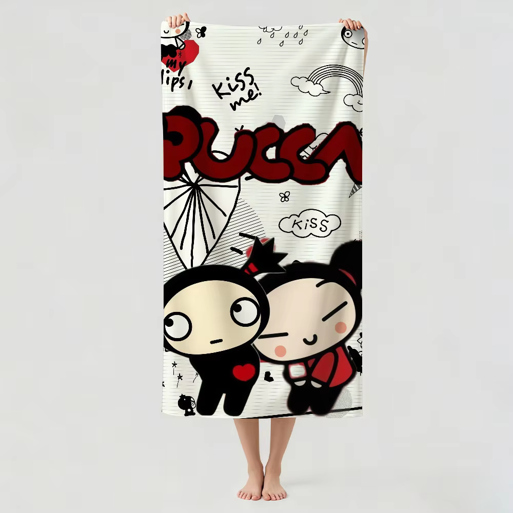 Serviette de bain à séchage rapide G-Garu P-Pucca, adaptée à la natation légère, au camping, au yoga