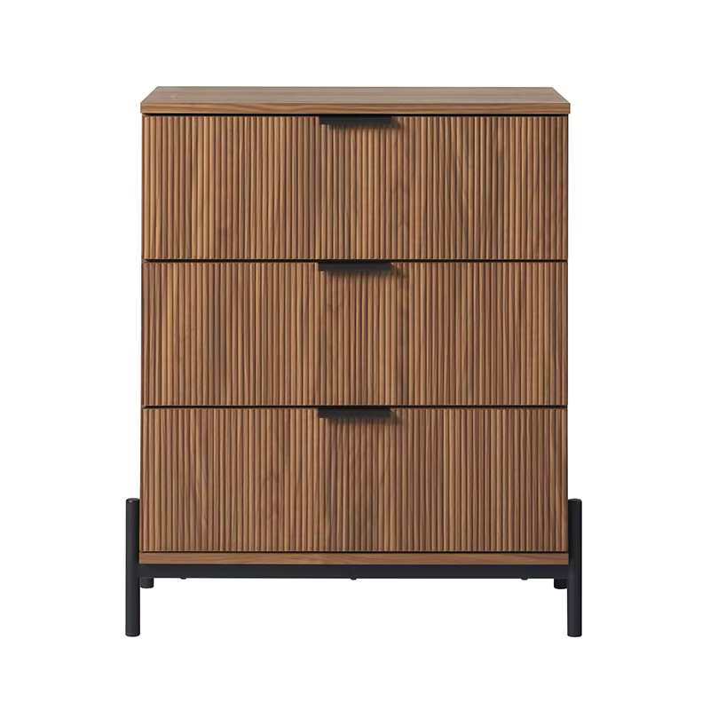 Milieu du siècle 3-MELChest avec Reeded MELFronts, Moka