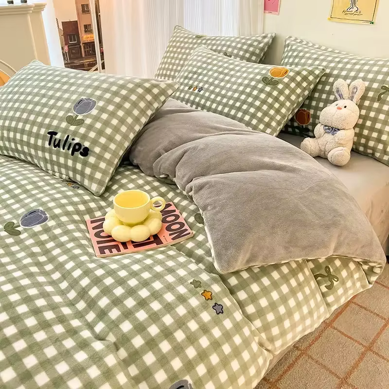 Juste de lit en peluche imprimée pour enfants, hiver chaud, température constante, sac de lit de sty