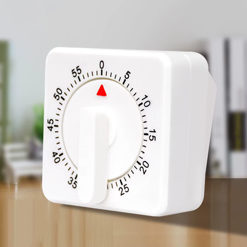60 Minutes Cuisine Minuterie Compter Carré Cuisson Alarme Sommeil Temporizador Horloge Mécanique Chr