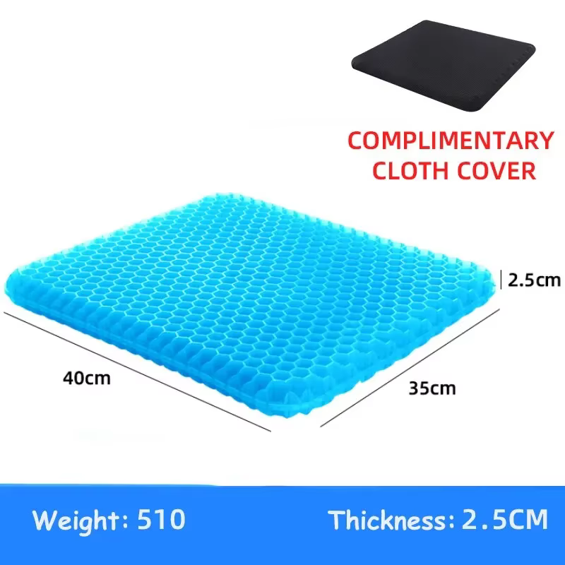 Coussin de siège en gel respirant pour l'été, design nid d'abeille pour soulager la pression et les 
