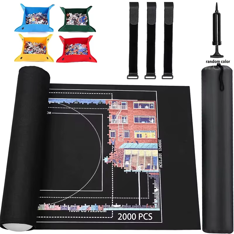 Lot de 2000 tapis de rangement pour puzzles enroulables, antidérapants, avec sac de rangement, pour 