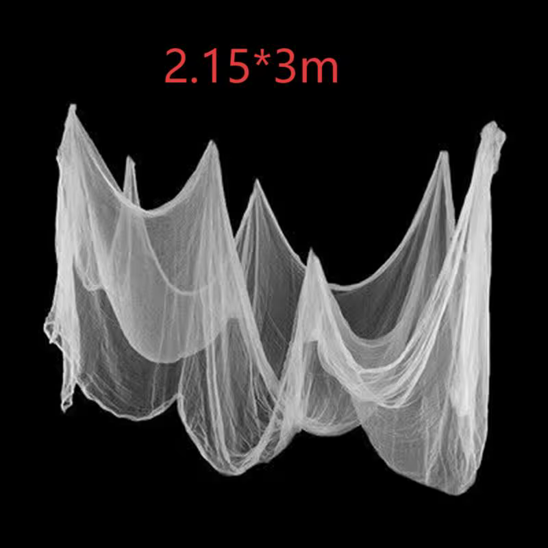 Gaze d'halloween, chiffons noirs et blancs, taches de sang, tissu de sang, maison hantée, accessoire