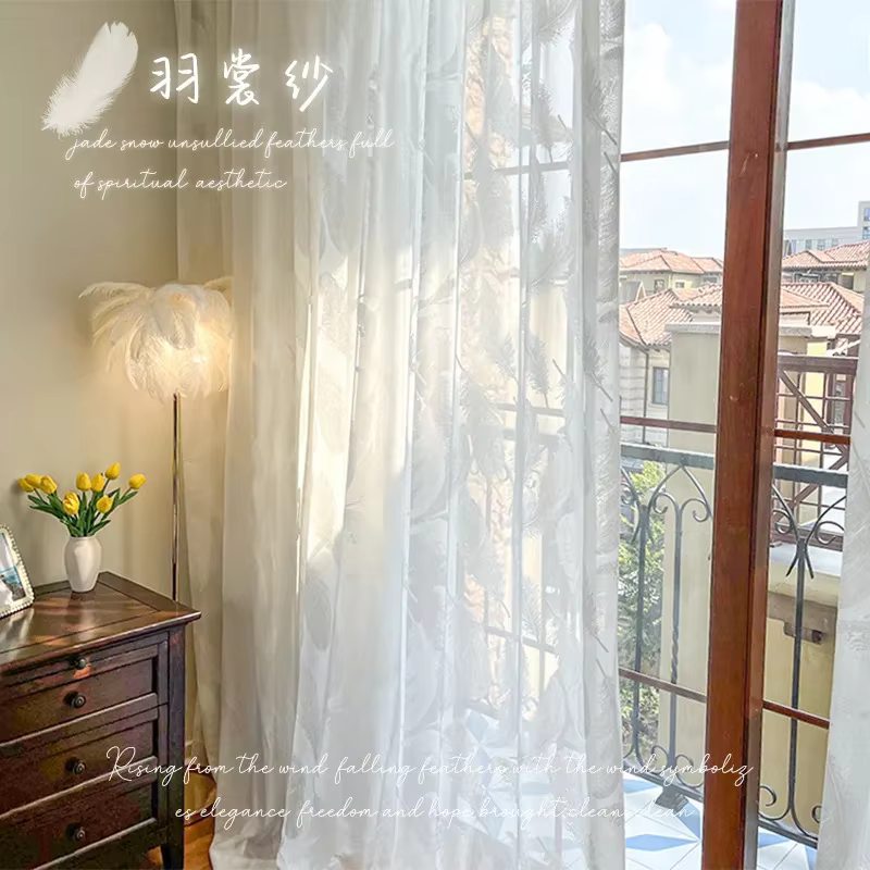 Rideaux blancs pour salon chambre à coucher, rideau transparent solide de luxe pour cuisine, Hall, f