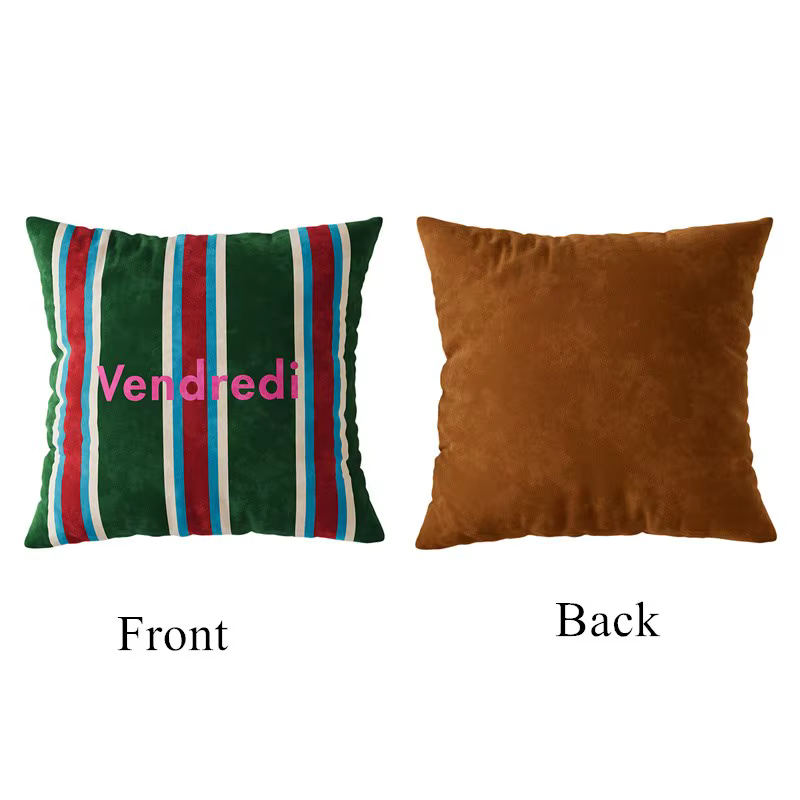 Housse de coussin Vintage français, taie d'oreiller carrée en velours, coque légère de luxe, lombair