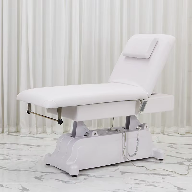 Salon cuir blanc 2 moteur Massage électrique lit de cils du visage électrique couleur peut être pers