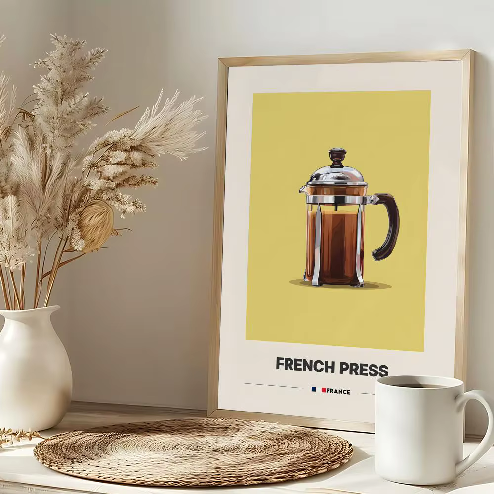 Affiche autocollante minimaliste pour café Latte Cappuccino Mocha, décoration murale pour salon, cha