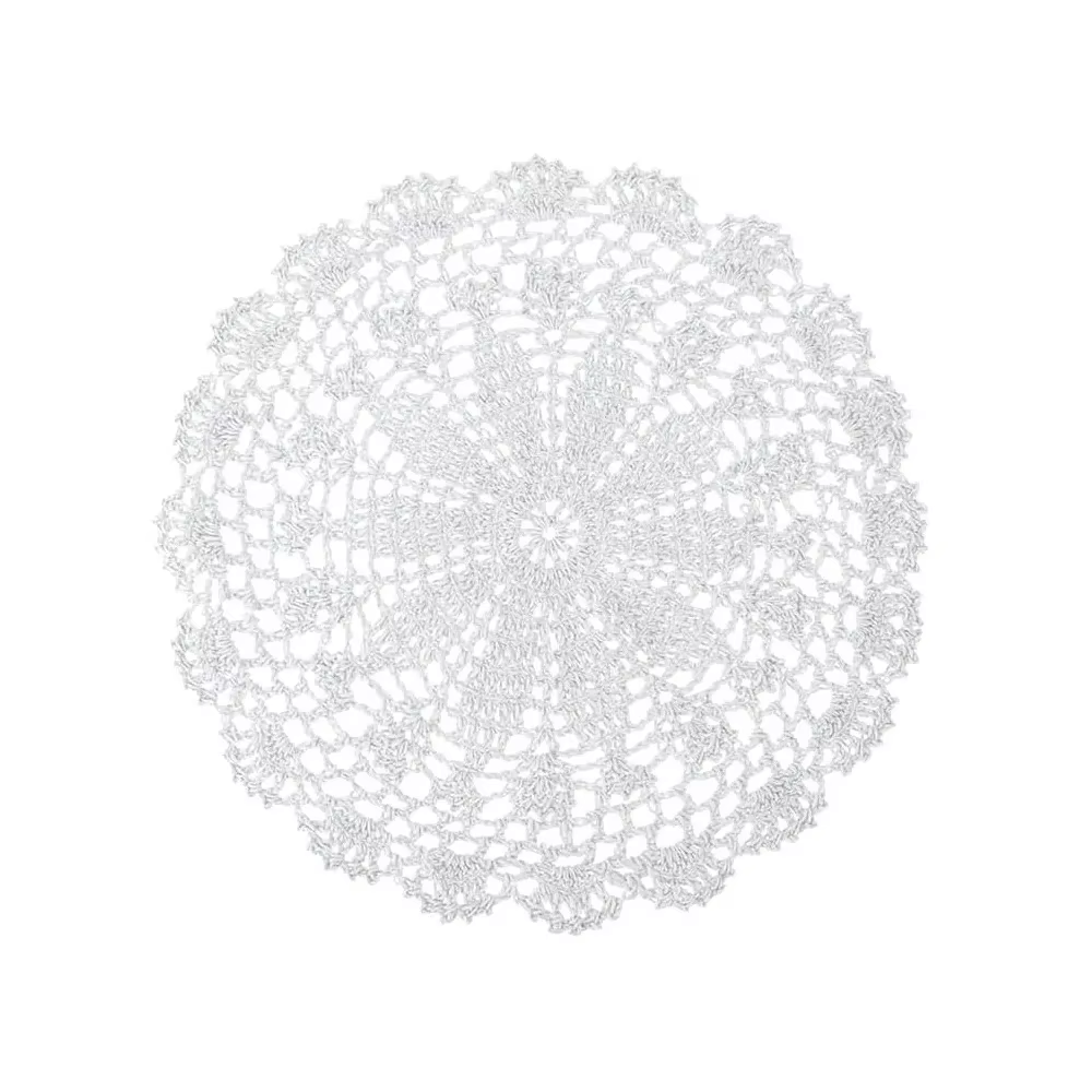 Nouveaux napperons vintage au crochet, style shabby chic, ronds, faits à la main, pour la décoration