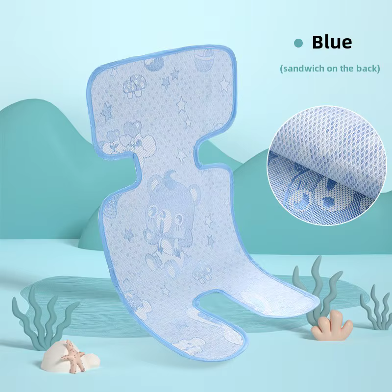 Tapis rafraîchissant en soie glacée pour bébé, coussin universel respirant adapté aux poussettes et 