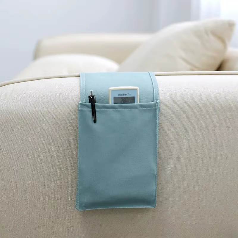 Organisateur de rangement de chevet en coton et lin, sac suspendu avec poches pour lit, canapé et bu