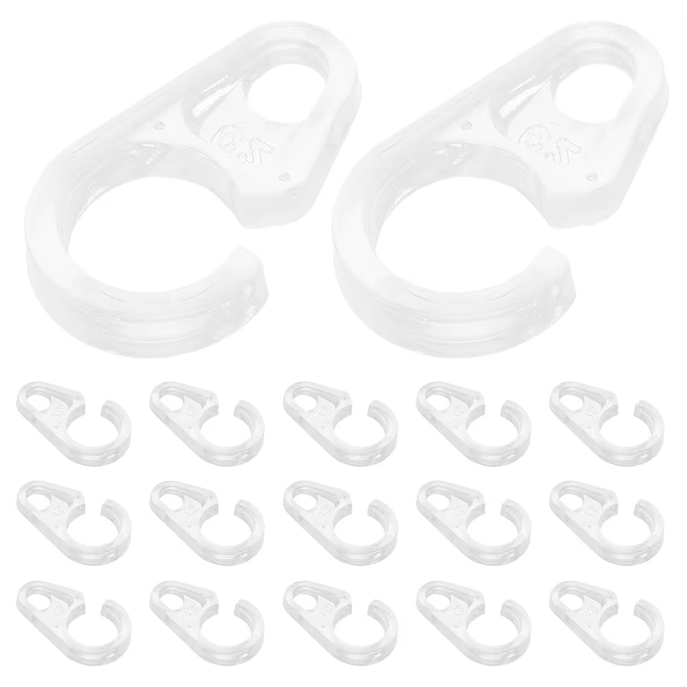 30 crochets de rideau en plastique, flexibles, pour anneaux en bois et métal, clips de suspension, d