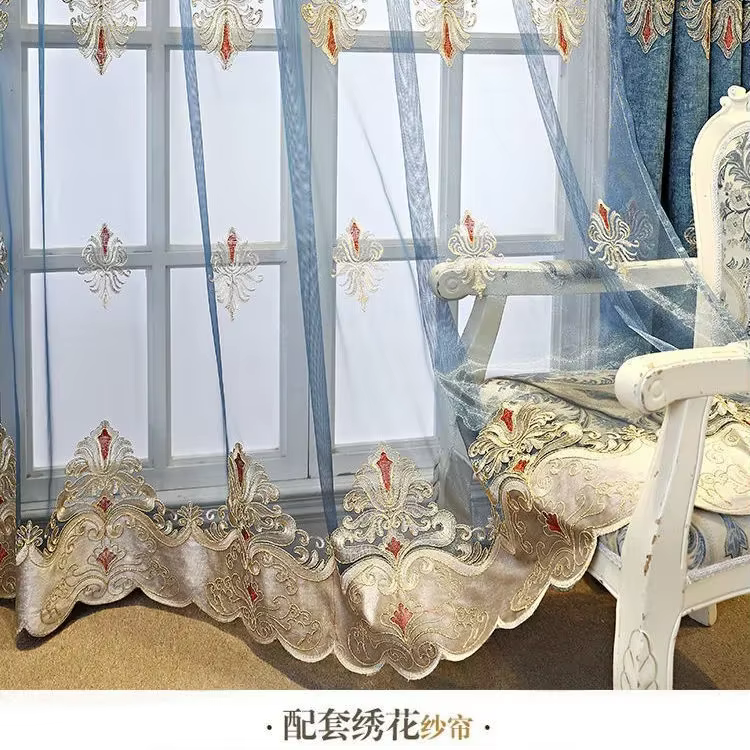 Nouveaux rideaux pour salon salle à manger chambre haute qualité broderie européenne occultant nordi