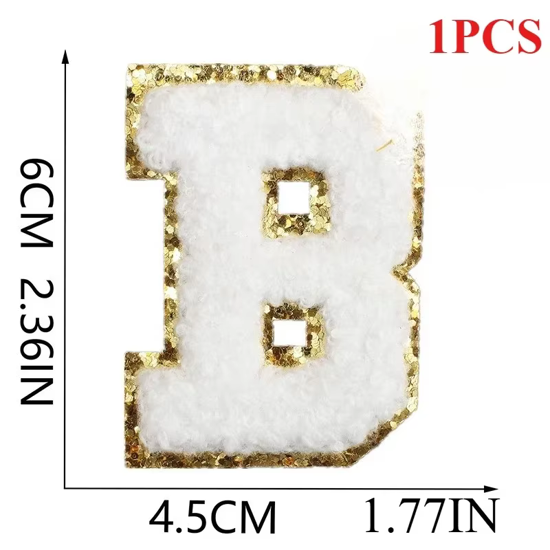 Étiquette brodée 6 cm en lettres anglaises sur tissu, broderie informatique, thermocollante, en lett