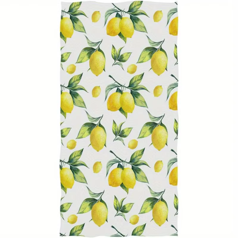 Serviette de plage à motif citron, protection solaire et coupe-vent, adaptée à la piscine, au Campin
