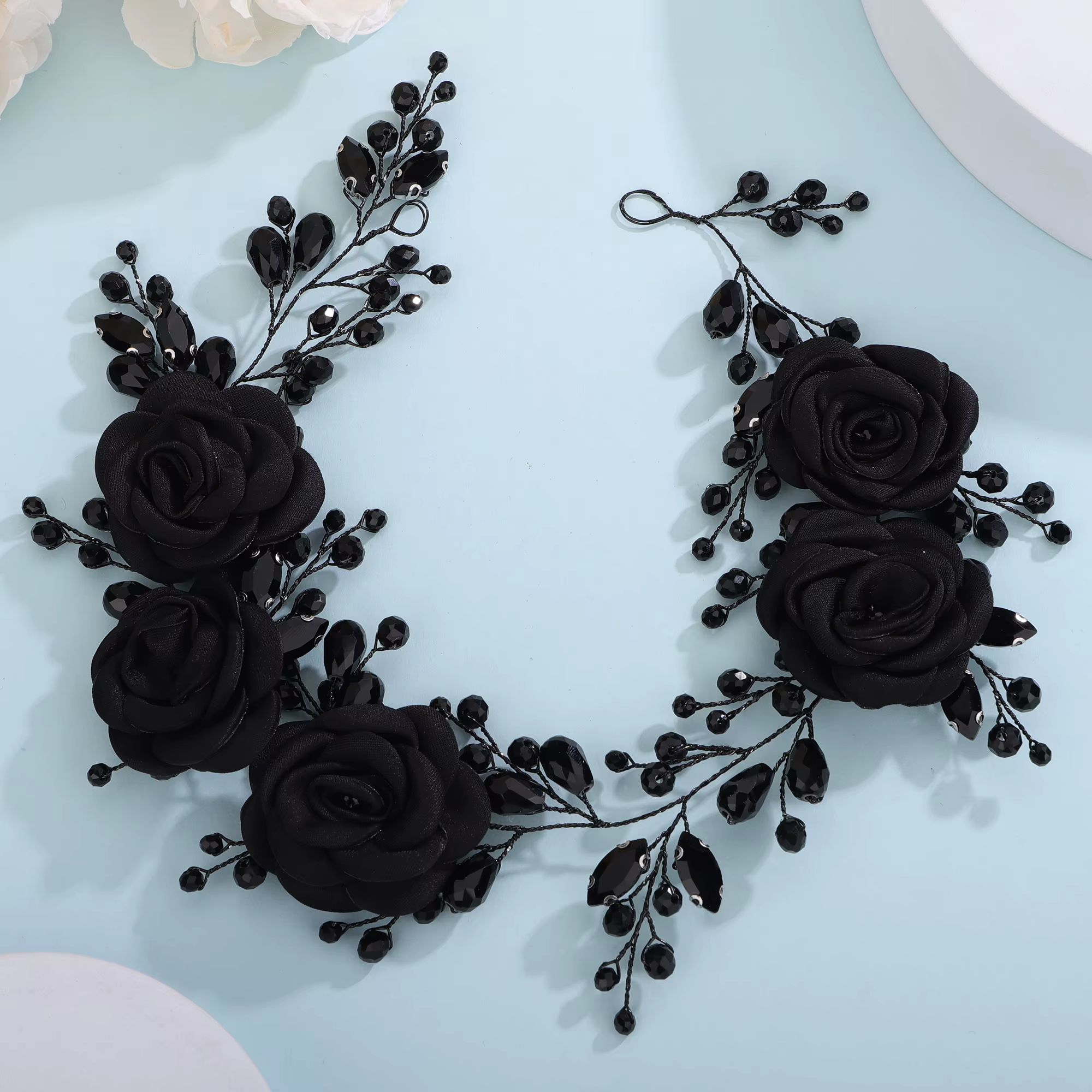 Diadèmes en biscuits pour cheveux de mariée, cerceau floral, bande de sauna en cristal, bijoux de tê