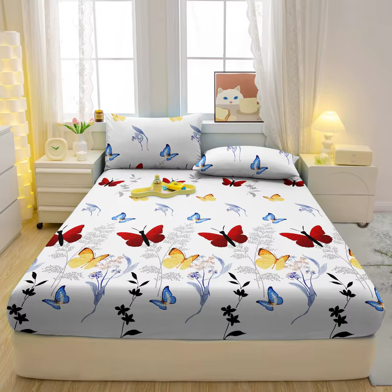 1 drap-housse mat imprimé papillon moderne Simple, housse de lit imprimée pour chambre à coucher, li
