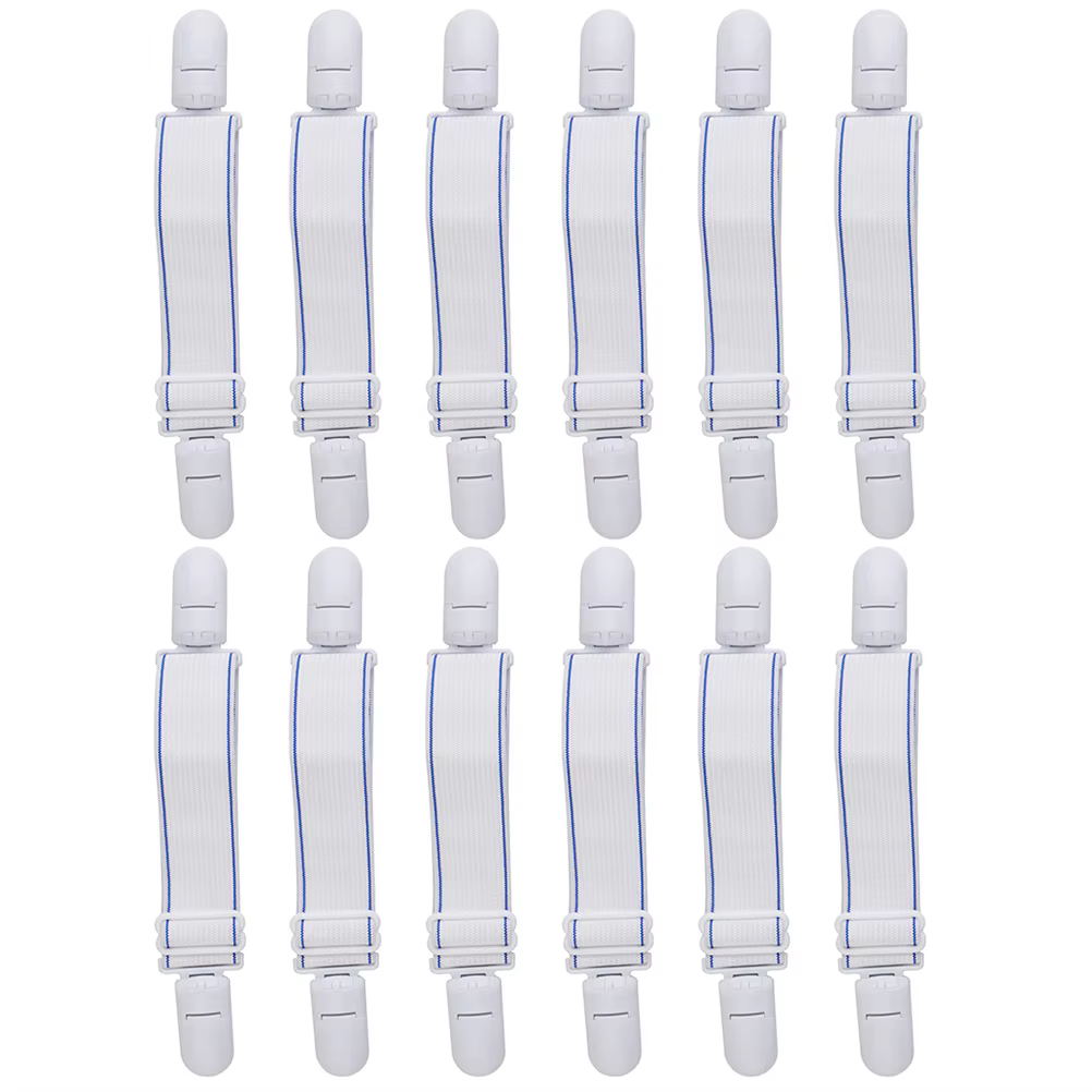 12 pièces sangles de drap de lit Clips de drap-housse sangles attaches de drap de lit Clips