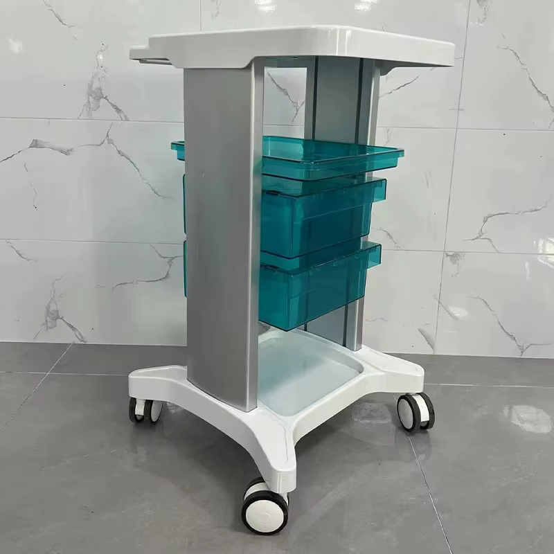 Chariot de Salon de Beauté Mobile à Roues Silencieuses avec Tiroirs, Support pour Équipement Esthéti
