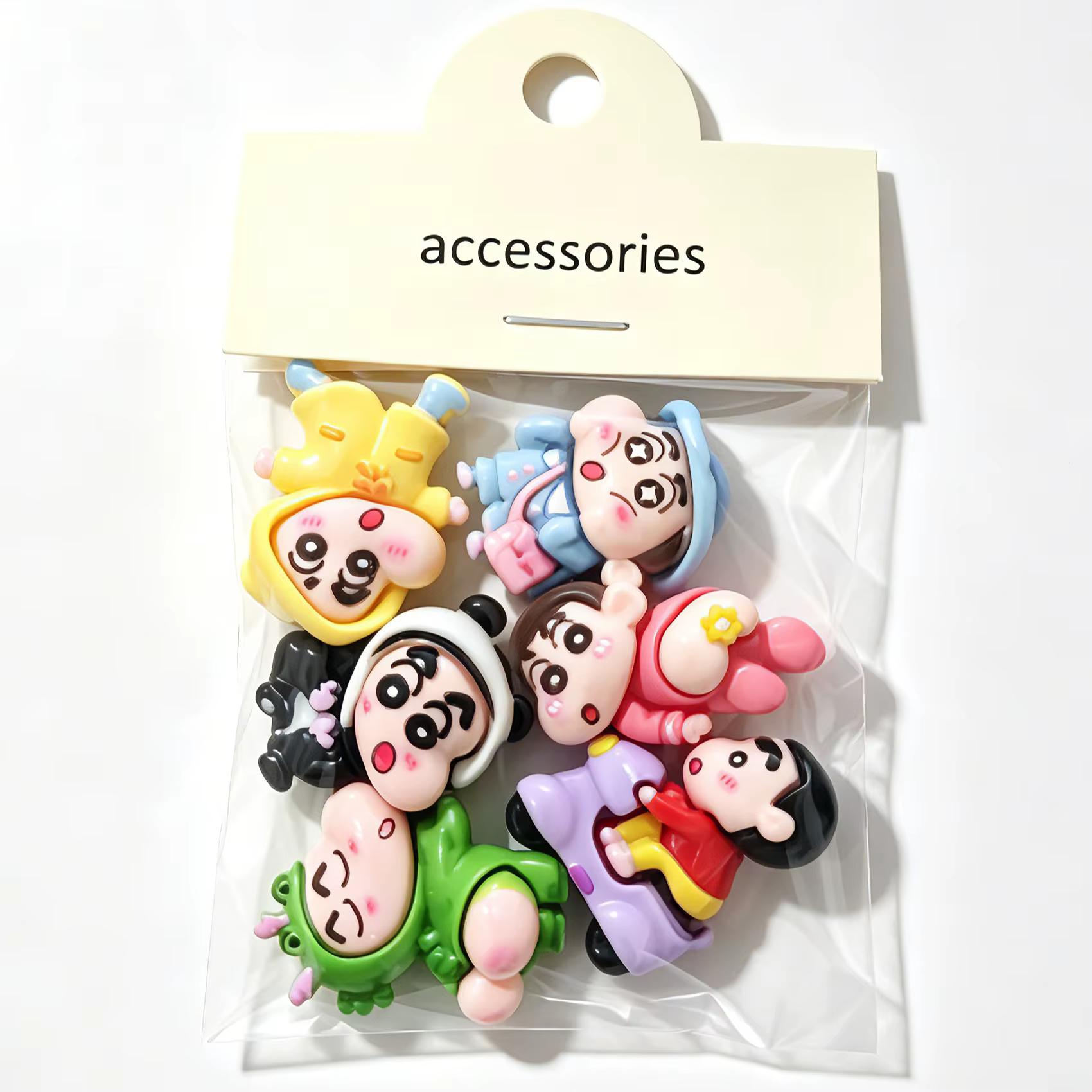 Accessoires en résine Anime Crayon Shin-chan, autocollants décoratifs, décoration de voiture, de tas