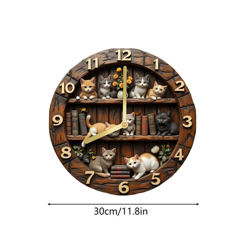Horloge murale en bois silencieuse de 12 pouces, horloge décorative sans tic-tac pour salon, chambre